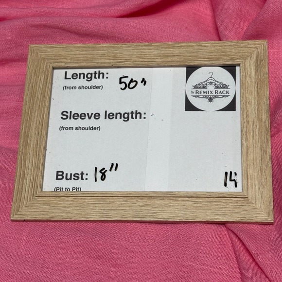 Sunshine Tienda Flamingo Sofia 100% Linen Pink Maxi Dress size L - Picture 5 of 10